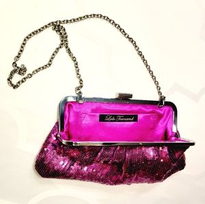 New! Lulu Townsend, Fuchsia Sequin Special Occasion Clutch